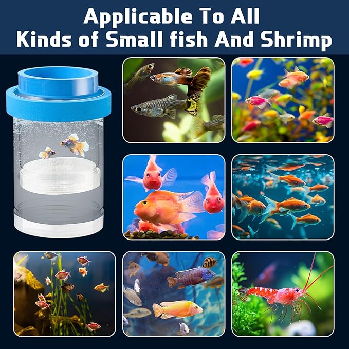 2 Pcs Breeder Box for Fish Tank Aquarium Breeder Separation Net Breeding Box with Suction Cup for Small Fish Shrimp Clownfish Guppy