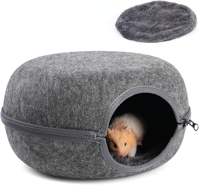 Guinea Pig Hideout, Double Function Guinea Pig Bed with 2 Soft Cushions, Small Animal Cage Accessories for Guinea Pigs, Hamsters, Hedgehogs, and Ferrets