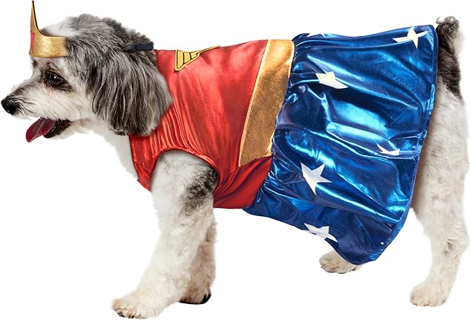 DC Comics: Wonder Woman Pet Costume for For Dogs or Cats by Rubies, Small