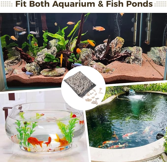 Homaisson 2 Bags Crushed Coral Filters, Fish Tank Filter Media for Aquarium, Fish Pond Coral Filtration Materials, Promotes Ecosystem Balance, Convenient Net Bag Packaging, 1.1 lbs Each Bag