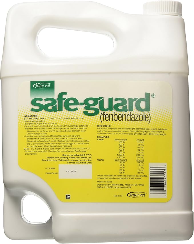 Merck Vetoquinol Safeguard Suspension Pet Wormers, 1-Gallon