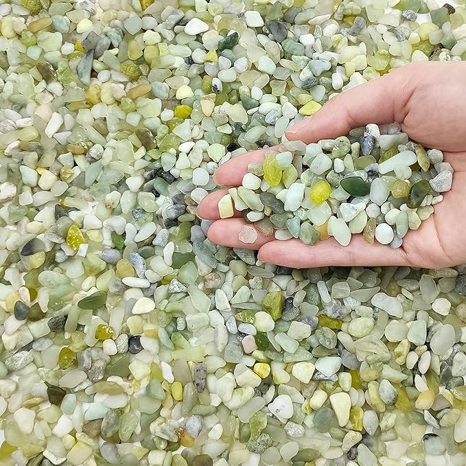 5 lbs Jade Pebbles for Indoor Plants,1/4 inch Polished Gravel Rocks for Plants, Succulents, Cactus, Vases, Terrarium and Outdoor Gardening