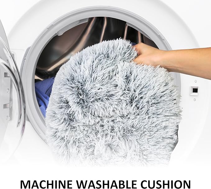 Cat Donut Bed with Washable Cushion – Cat Caves for Indoor Cats – Collapsible Donut Bed with Peekaboo Pet Tunnel & Tunnel Toy – Cozy Hideout for Kittens, Ferrets, Rabbits & Dogs – Grey