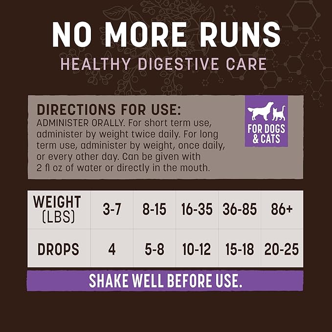 Earth Animal Herbal Remedies | No More Runs | 2 fl oz