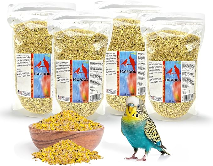 Morning Bird Eggfood 6 lbs (4-Pack, 1.5 lbs Each) – Protein Food with Essential Amino Acids, Vitamins & Minerals – Supports Growth & Feather Health – Ideal Bird Seed for Breeding and All Bird Types