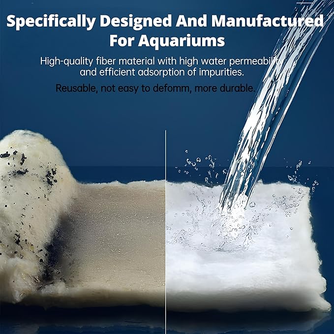 UBeesize Aquarium Filter Media Floss, 24" x 36" Pond Filters for Outdoor Ponds and Fish Tank, High Efficiency Aquarium Filter Material, No Dye and Reusable Filter Floss