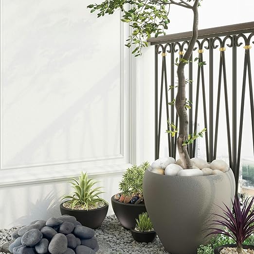 Natural Unpolished Bulk Pebbles 20lbs, 2-3 Inch White River Rocks, Hand-Picked Premium Stones for Landscaping and Garden Design Fish Tank, Flower Pots, Pathways and Backyard