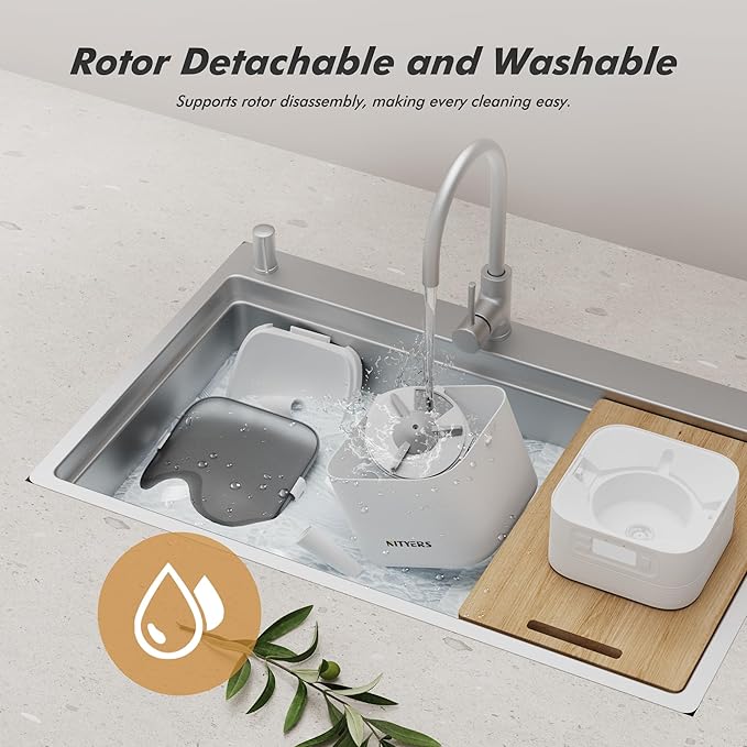 Automatic Cat Feeder - Nityers 4L Timed Cat Dry Food Dispenser, Programmable Portion Size,1-6 Meals Per Day, Dual Power Supply, Detachable Washable, Auto Pet Feeder for Cats and Small Dogs