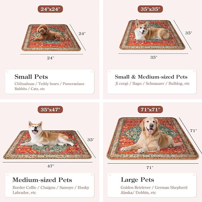 HAOCOO Washable Pee Pads for Dogs, Super Absorbent Reusable Puppy Training Pads, (2 Pack) 2Ft x 2Ft Red Waterproof Leak-Proof and Non-Slip Whelping Pads Potty Pads for Pet Housebreaking