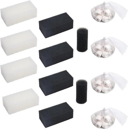 4 Sets of Three-Stage Filtration Maintenance Kit for Fish Tank Filters Replacement for Aquaclear 50 Power Filter Fish Tank Filter for 20- to 50-Gallon Aquariums