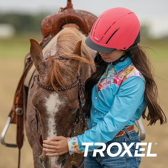 Troxel Spirit MIPS Technology Full Coverage Horse Riding Helmet, Horseback Riding Gear for Equestrians, Medium (7-7-3/8), Pink Duratec
