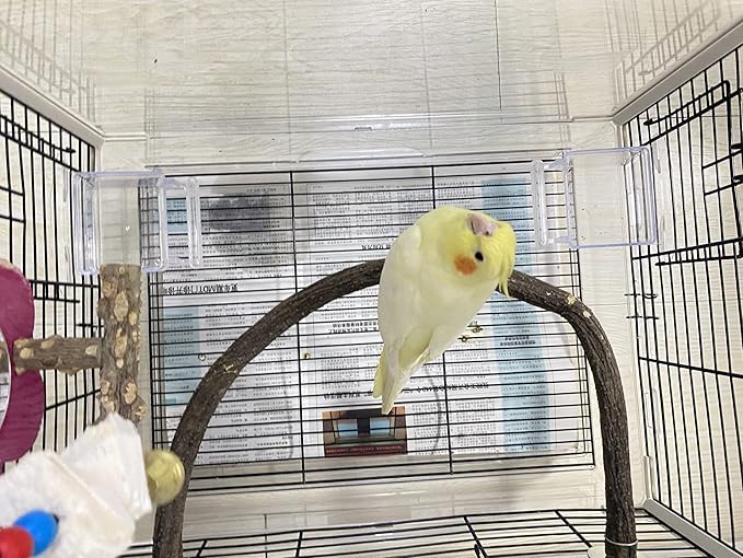 Parrot Perch Stand Bird Cage Stand Pole Natural Wild Grape Stick Grinding Paw Cage Accessories for Parakeet Cockatiels Budgies Conure Lovebirds Platform (U-Shaped)