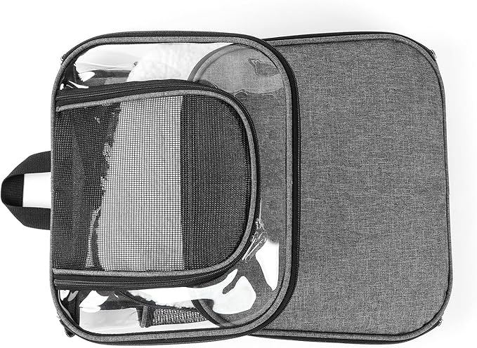 Cat Carriers Dog Carrier Pet for Small Medium Cats Dogs Puppies up to 25 Lbs, TSA Airline Approved Soft Sided, Collapsible Travel Puppy - Black Grey (L: 15.8" LX12.6 WX19.7 H, Black)