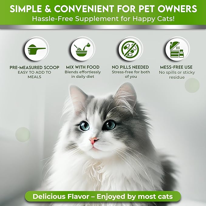 Trulysine L-Lysine for Cats Immune Support Oral Powder 4oz/100g - Cats & Kittens of All Age, Sneezing, Runny Nose Squinting, Watery Eyes - Fish & Poultry Flavor (U.S.A)(100 Grams ( 500mg / Scoop))