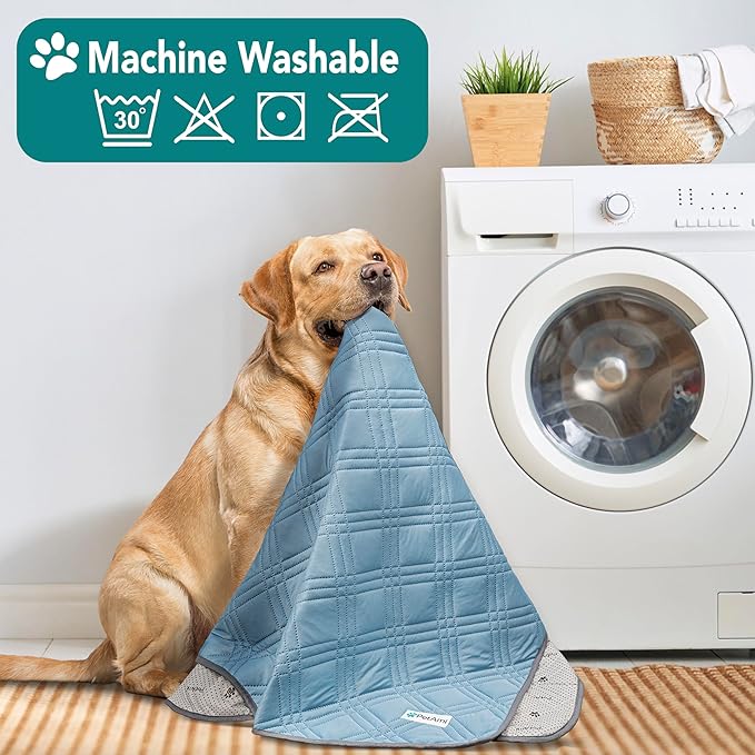 PetAmi Waterproof Cooling Mat for Dog, Premium Pet Cooling Blanket for Bed Crate, Anti Slip Indoor Dog Cool Pad for Sleeping, Q-MAX Large Sofa Couch Cover Mat for Cat, Light Blue, 40x60