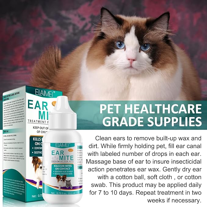 Ear Mite Treatment for Dogs 2PACK, Dog Ear Infection Treatment, Dog Ear Mite Treatment, Dog Ear Drops Alleviation Suffering from Ear Mites & Itching and Odours Stinky Stuff, Dogs Ear Care Solution