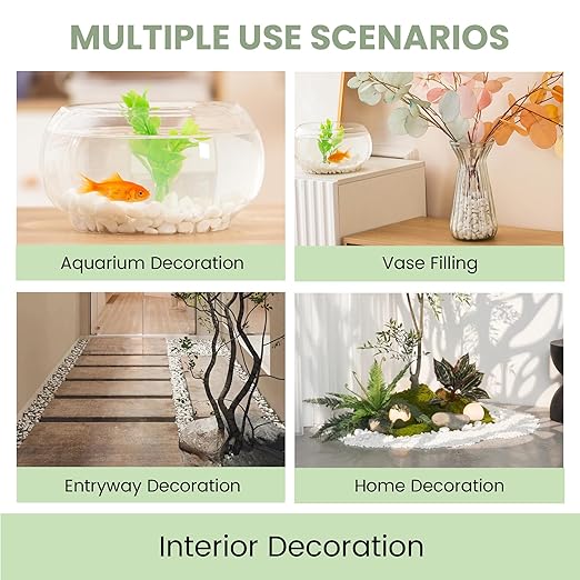 SIDONG 5 LB White River Rocks, 0.3-0.5 Inches Matte Pebbles for Indoor Plants, Aquarium Rocks Used in Fish Tank, Decorative Stones for Plants, Vases, Home DΓ©cor, Crafting, Garden Landscaping