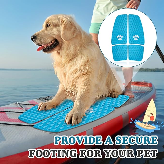 Dog Traction Pad Dog Paddle Board Kayak Accessories 21.2 x 15.3 Inch Non Slip Deck Grip Mat Surfboard Traction Good Grip EVA Foams for SUP Skimboard Paddleboard Surfboard