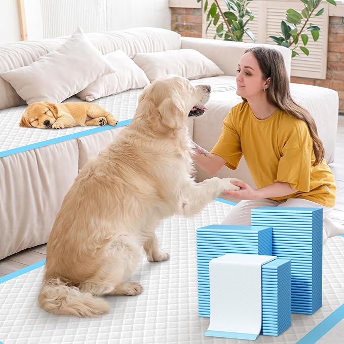 Extra Large Puppy Pads 28" x 34"-30 Count, Super Absorbent Dog Pee Pads Quick Drying Leak-Proof X-Large Dog Training Pads Disposable Training Pads for Dogs Puppies Cats