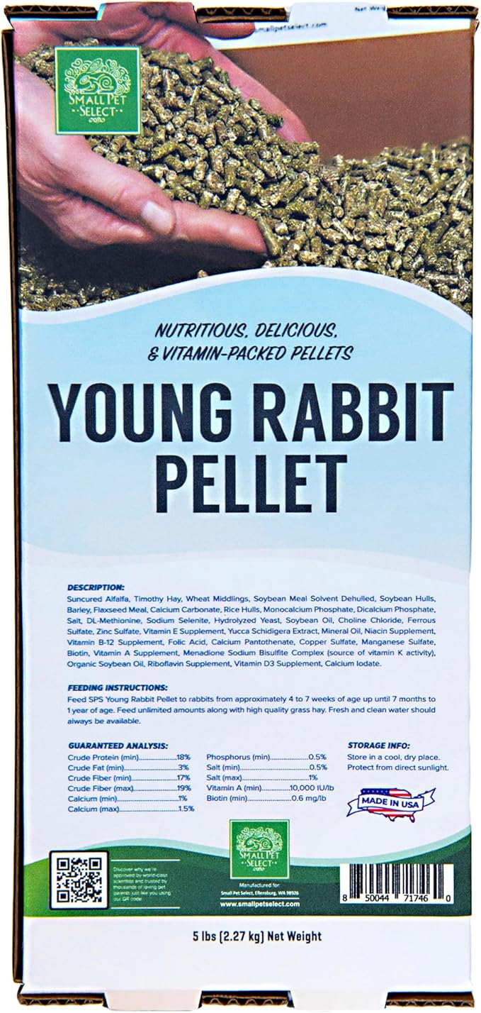 Small Pet Select - Young Rabbit Pellet Food, 5lb (Pack of 2)