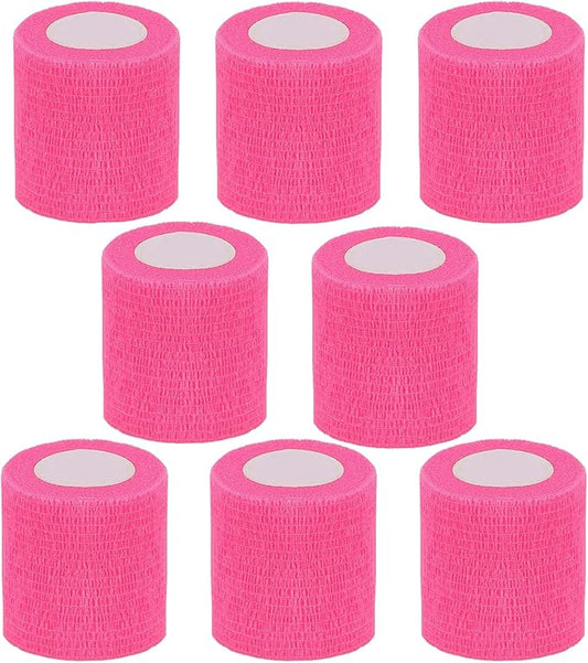 Self Adhesive Bandage Wrap,2 Inch Pink Breathable Elastic Cohesive Bandages, Vet Wrap Sports Tape Bulk for First Aid Supplies, Wrist Sprains Protection