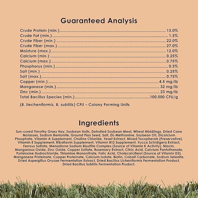 Kaytee Timothy Complete Rabbit Food, Made with Timothy Hay, High in Fiber, Supports Dental Health and Digestion, 9.5 pounds