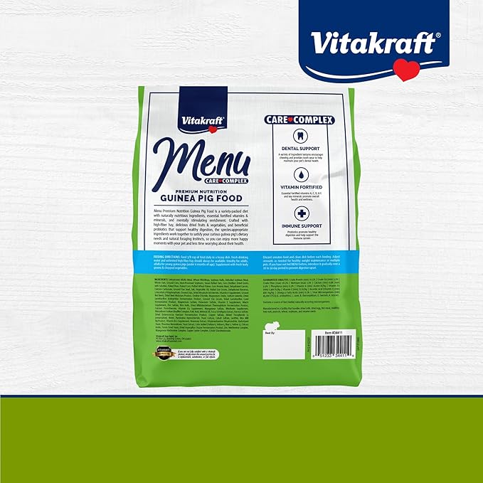 Vitakraft Menu Premium Guinea Pig Food - Alfalfa Pellets Blend - Vitamin and Mineral Fortified 5 Pound (Pack of 1)