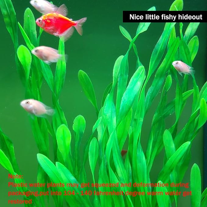 25.98 Inch Tall Aquarium Plants – Large Lifelike Artificial Fish Tank Decorations, 2 Pcs Fish Tank Plants Plastic,Durable & Safe for Freshwater/Saltwater Aquariums (Green (Style B))