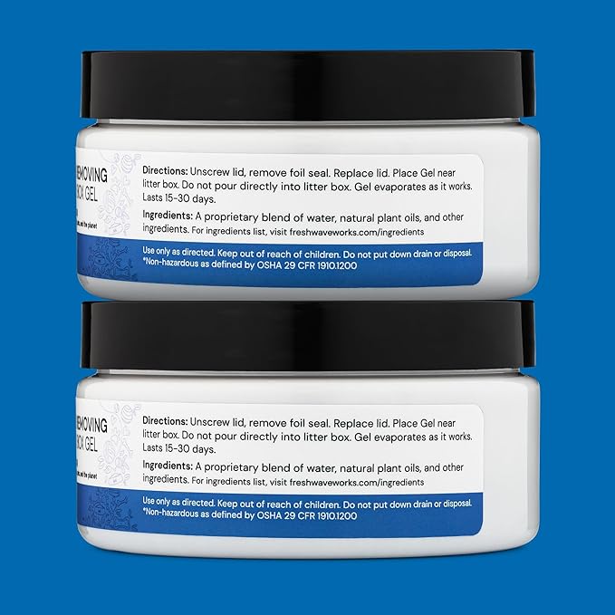 Fresh Wave Odor Removing Litter Box Gel, 7 oz. |Pack of 2 | Safer Pet Odor Eliminator for Home and Litter Box Area