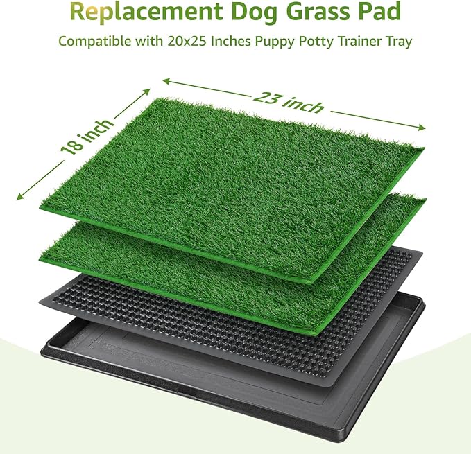 LOOBANI Dog Grass Pee Pads, Artificial Dog Grass Pads for Potty Tray, Fake Grass for Dogs to Pee On, Outdoor Indoor Pee Grass for Dog Potty(18.1*23.1 inch)