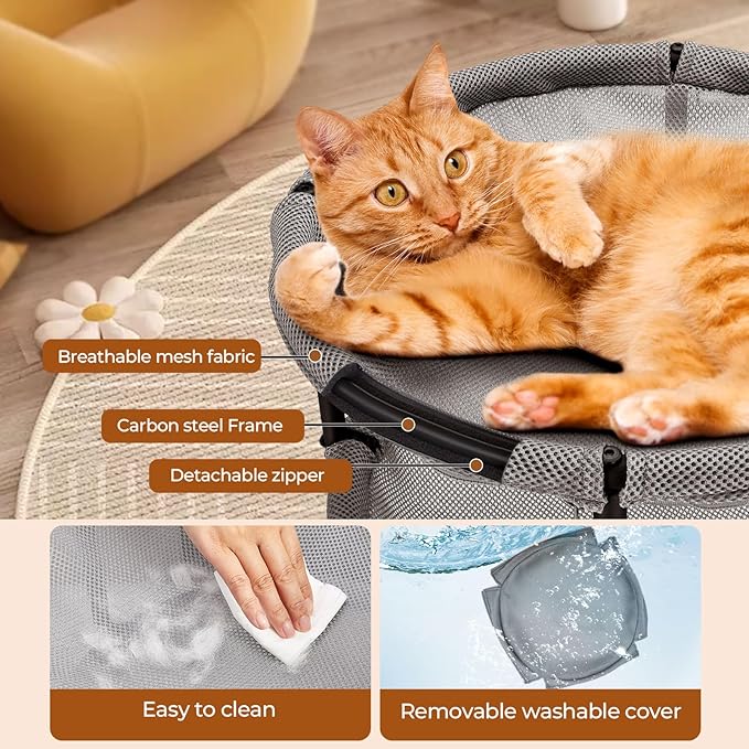 Double Cat Hammock Bed,Elevated and Raised Cat Beds for Indoor and Large Cats