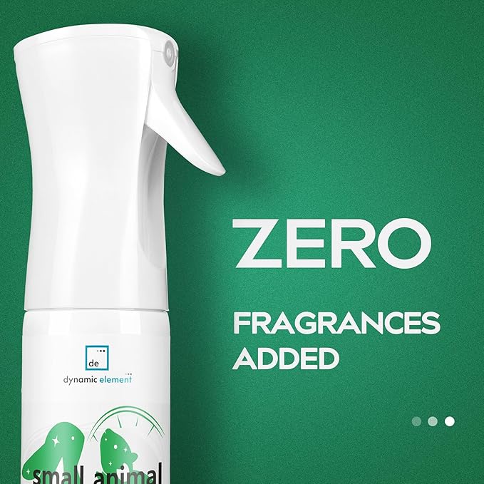 Small Animal Cage Deodorizer Spray – Unscented Natural Mineral Formula to Remove Odors in Hamster, Rabbit, and Guinea Pig Cages – 9 Fl Oz