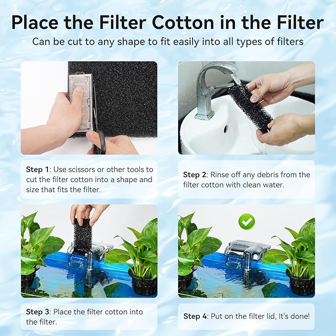 Aquarium Filter Sponge Pad, Filter Media Foam Sponges, Filter Accessories for Fish Tanks and Ponds (18.5"x18.5"x0.8", 35PPI, 1 Pack)