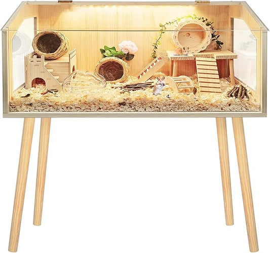 Hamster Cage with Legs, Guinea Pig Cages Chew Proof, Hamster House, Hamster Cages and Habitats, 48" L x 20" W x 47.6" H