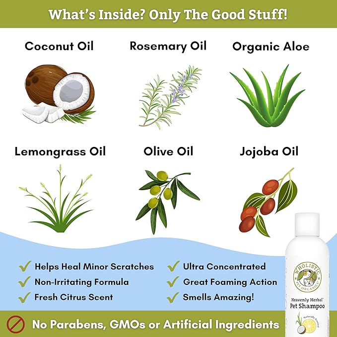 Wholistic Pet Organics Heavenly Herbal Pet Shampoo, 16 fl oz