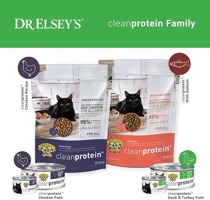 Dr. Elsey's cleanprotein Duck & Turkey Recipe Wet Cat Food (Case of 24), 2.75 oz Canned Food