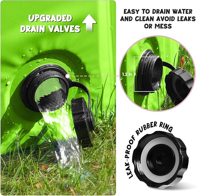 Furrybaby Dog Pool Foldable Dog Pools for Dogs Swimming Pool with Hard Plate Collapsible Pet Bath Pool Kiddie (Green 47'')