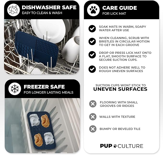 Pup Culture Dog Lick Mat for Dogs, Feeding Pad for Anxious Pets Plus 4 Different Puzzles for Mental Stimulation for Dogs - Supports Mental, Dental, and Digestive Health, Bite Resistant and Heavy Duty