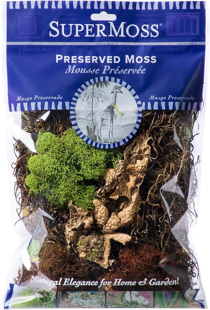 SuperMoss (23303) Moss Mix – Premium Decorative Moss for Crafts, Terrariums, Wedding & Table Décor, 80.75 Cubic inches (Approx. 2 oz), Oregon