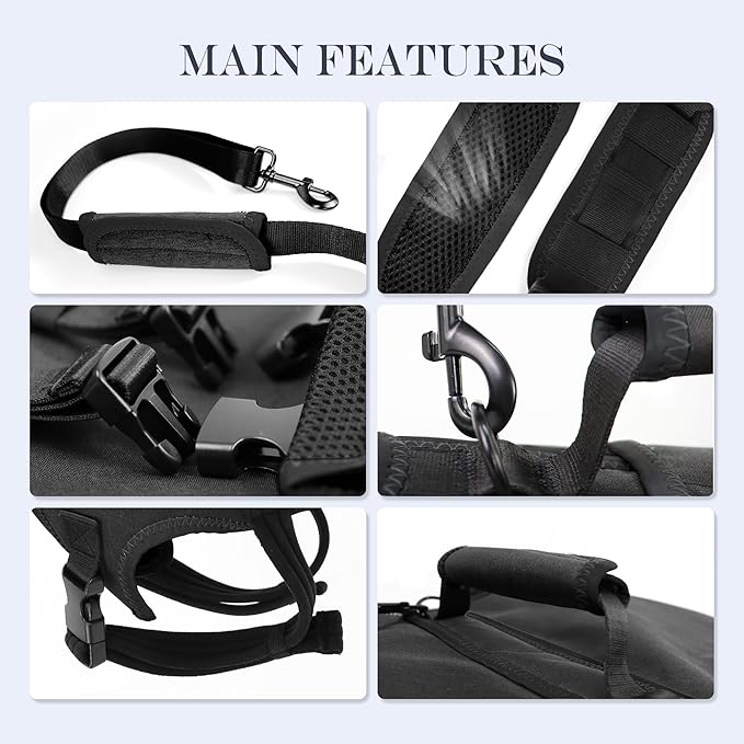 Dog Lift Harness, Full Body Support with Adjustable Control Handle for Large Senior Dogs, Post-Surgery Recovery & Joint Problems (Oxford Cloth, XL)