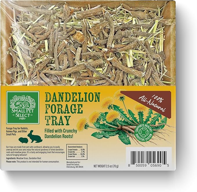 Small Pet Select Forage Tray Bundle, 3 Pack of Foraging Trays for Rabbit, Guinea Pig, Hamster or Bunny - Natural Treats, Dandelion, Flower, Herb Mix 2.5oz Each