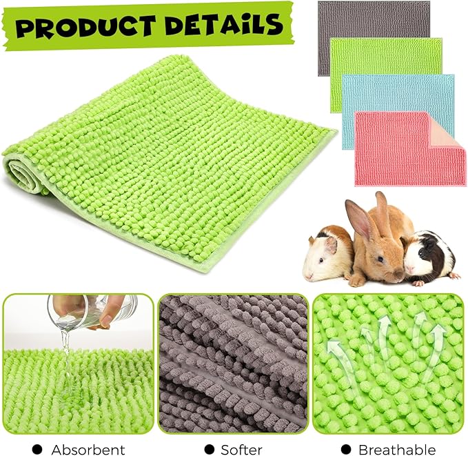 Barydat 8 Pcs Guinea Pig Cage Liner for Guinea Pig Cage Bedding Reusable Rabbit Mat Pad Washable Training Pad Animal Sleeping Bedding Mat