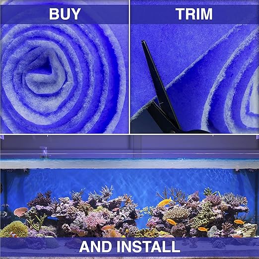 Big Kahuna Aquarium Filter Floss Rolls – 12-inch Pond and Aquarium Filter Media – 1-inch Thick Wet/Dry Aquarium Filter Pad – Bonded Filter Media Pad for Freshwater or Marine Aquariums, Ponds – 6ft