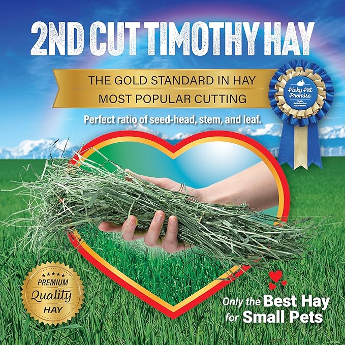 Small Pet Select 2nd Cutting Perfect Blend Timothy Hay, Food for Guinea Pig, Rabbit, Hamster, Bunny, Chinchilla, or Other Small Animals, Natural Hay Grown in The USA, 40lb