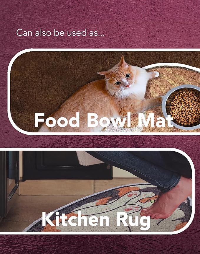 Lukamoo® Cute Cat Litter Mat (30’’x20’’), Large/L, for Kitty Litter & Cute Cat Litter Box