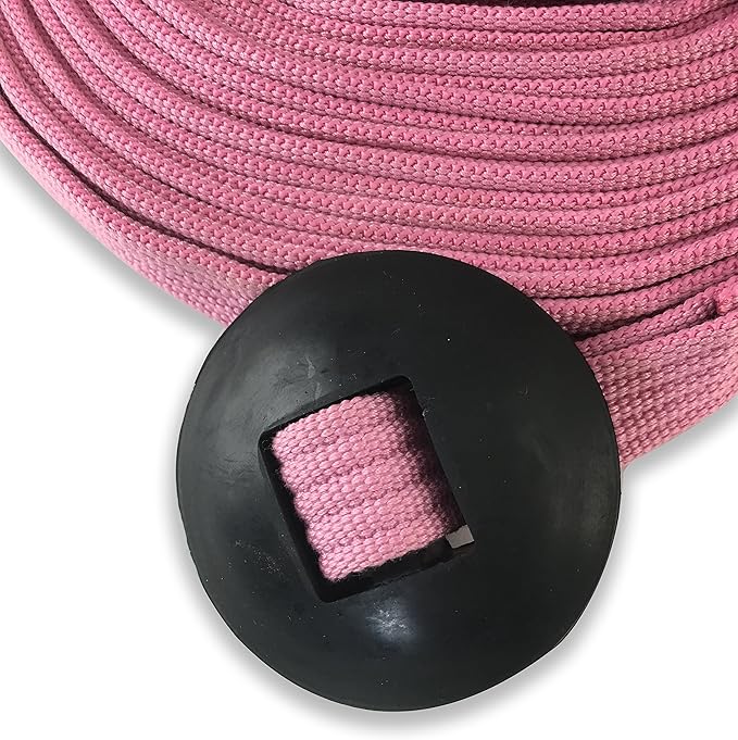 Southwestern Equine Lunge Line for Horses Cotton Horse Lunge Line with Bolt Snap & Rubber Stop (Pink, 24')