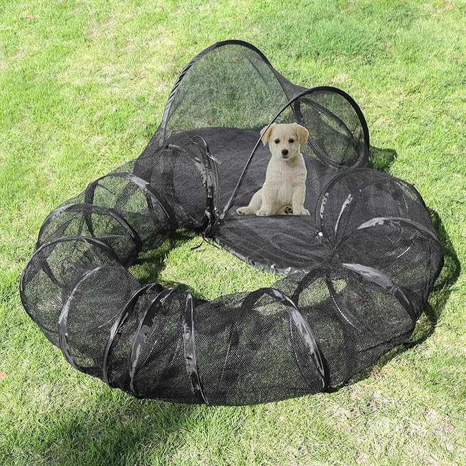 Rest-Eazzzy Outdoor Cat Enclosures, Portable Cat Tent for Outside Enclosure for Indoor Cats, Catio Outdoor Cat Enclosure for Kitty and Small Animals, Cat Playpen with Tunnel, Storage Bag