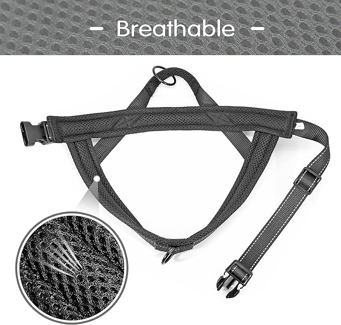Didog No Pull Dog Harness with Soft Mesh Padded,Reflective & Quick Fit Light Weight Dog Strap Vest Harness,Easy for Walking Training (XS:Chest 15-18", Mesh-Black)