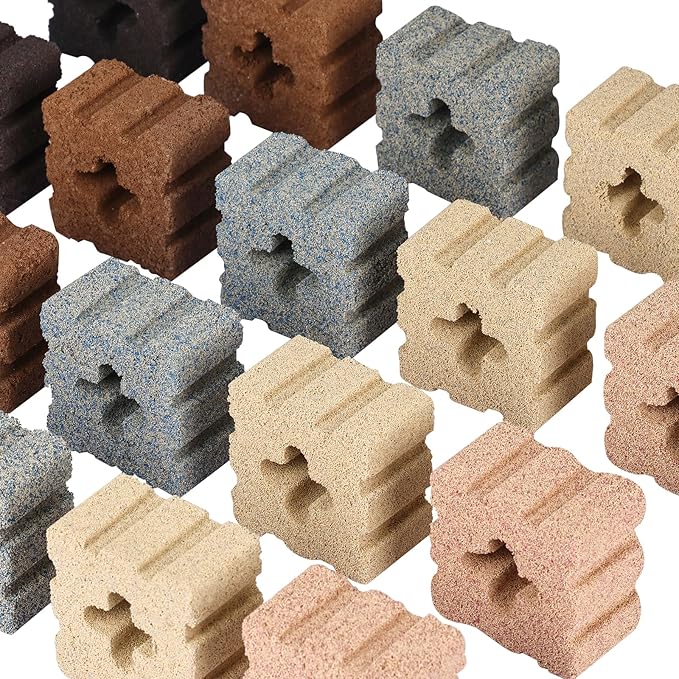 RealPlus Aquarium Filter Media 40pcs Bio Ceramic Brick for Marine and Freshwater Aquarium Canister Filter Pond Fish Tank (1.8" x 1.8" x 1.1")