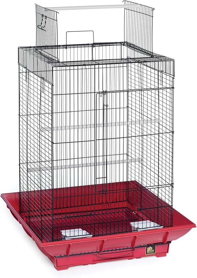 Prevue Hendryx SP851R/B Clean Life Play Top Cage, Red and Black
